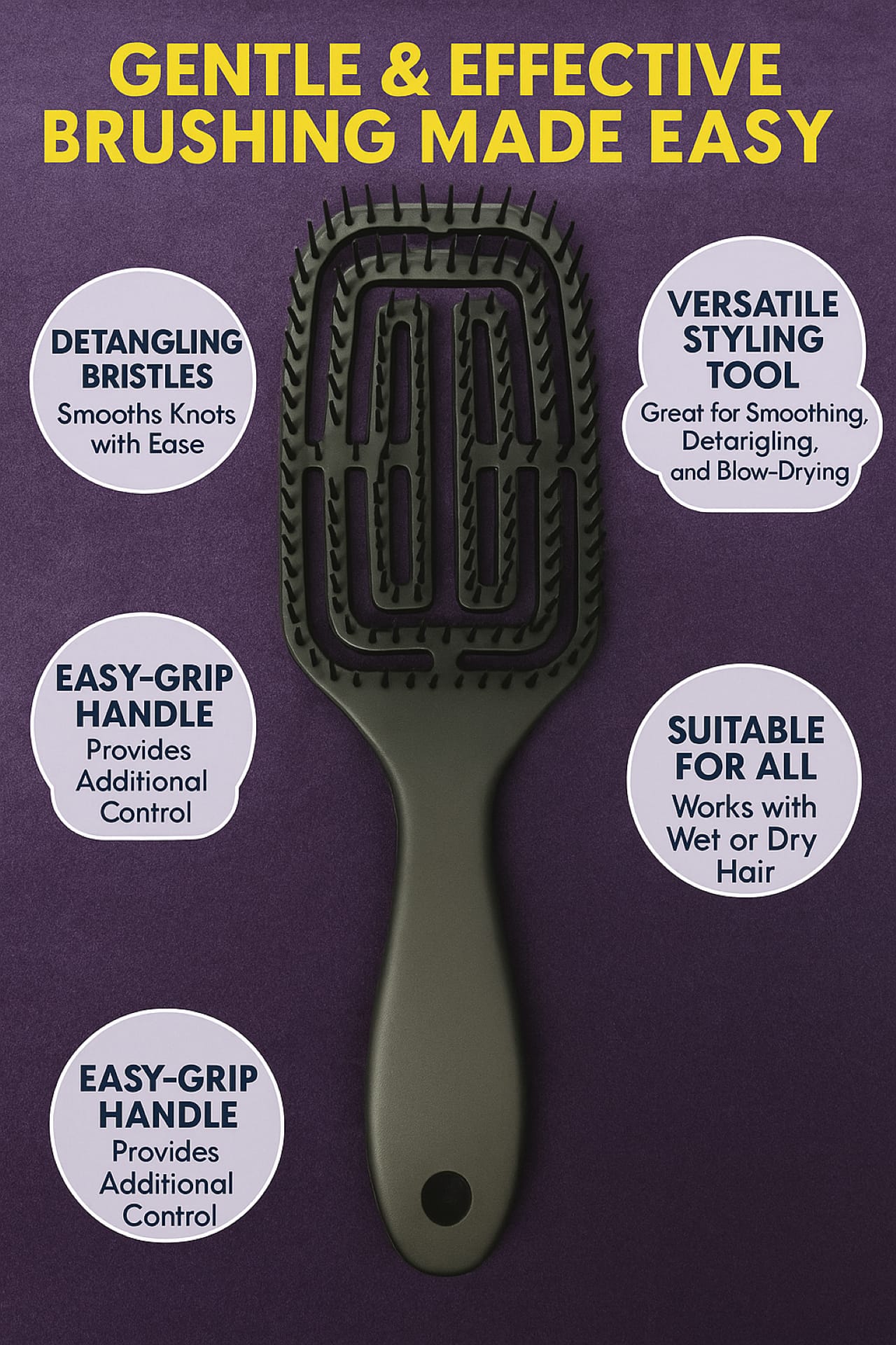 Smooth & Style: Vented Paddle Hair Brush